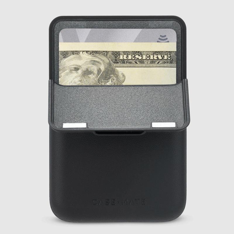 Black MagSafe Leather Flip Wallet