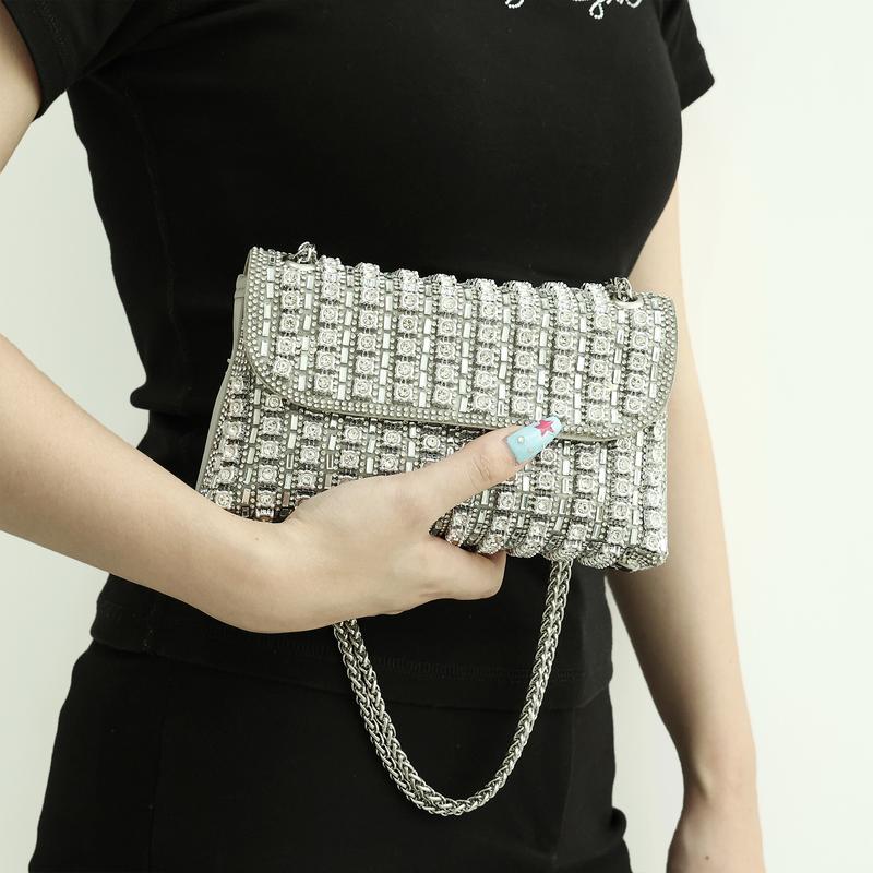 Women's Luxurious Evening Handbag, Exquisite Rhinestone Embellishments, Lightweight Design, Perfect for Banquet, Party, and Formal Occasions, Elegant Style Purse for Women