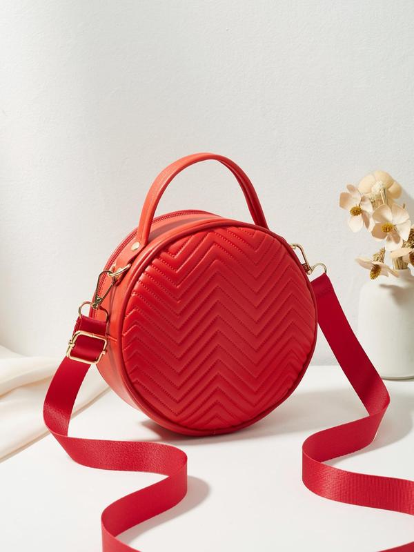 2024 Fall Women's Minimalist Quilted Handbags, Trendy Vintage Crossbody Bag for Daily Use, Cute Round Crossbody Bag for Women for Daily Use