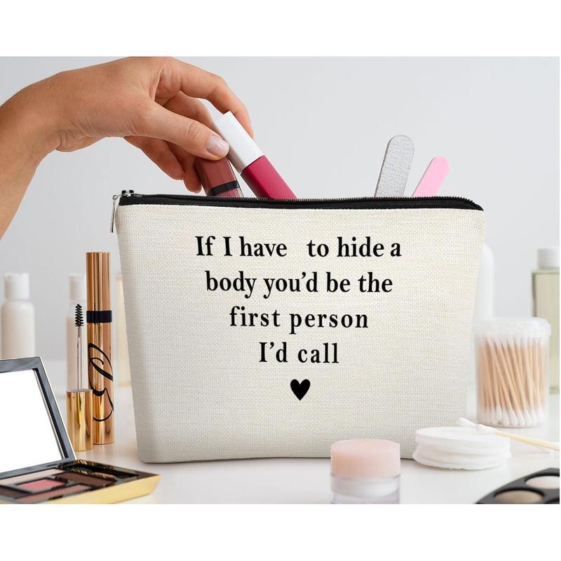 Friendship Gifts Small Makeup Bag,Funny Inspirational  Bag,Birthday Gifts for Friend Bestie,Long Distance Friend Gifts