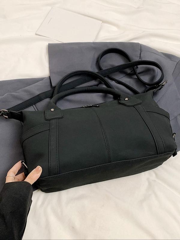 Women's Elegant Solid Color Tote Bag, Fashionable Large Capacity Shoulder Bag for Work & Daily Used, Casual Trendy Versatile High-quality Daily Commuting Bag
