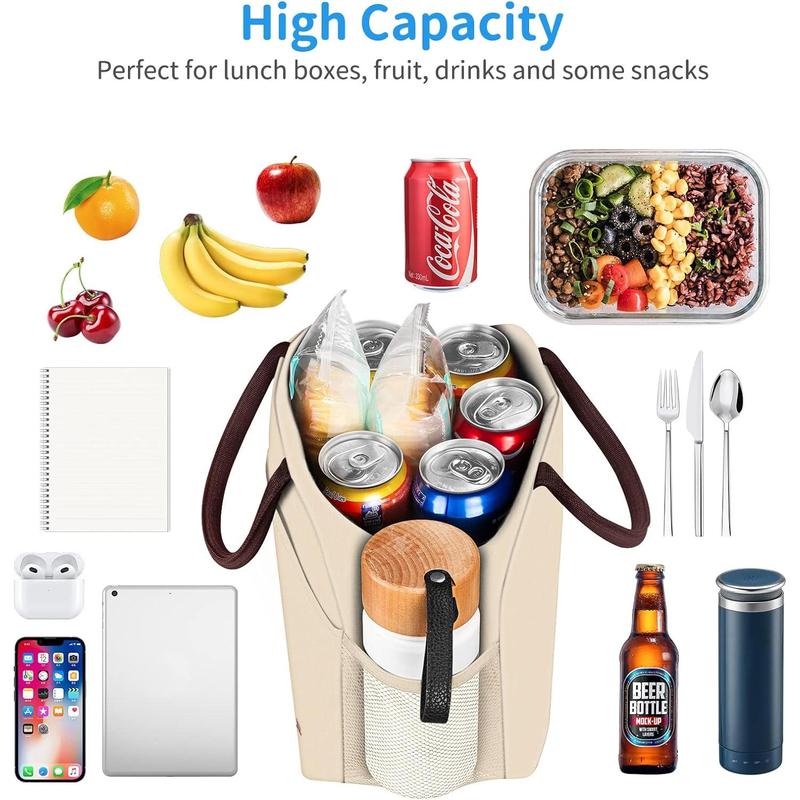 Lunch Bag Lunch Box for Women Men Reusable Insulated Lunch Tote Bag,Leakproof Thermal Cooler Sack Food Handbags Case High Capacity forTravel