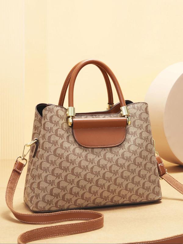 Women's Fashionable All Over Print Handbag & Clutch Bag & Wallet, Casual Versatile Bag Set for Daily Used, Trendy High-quality Daily Commuting Bag