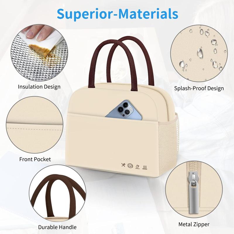 Lunch Bag Lunch Box for Women Men Reusable Insulated Lunch Tote Bag,Leakproof Thermal Cooler Sack Food Handbags Case High Capacity forTravel