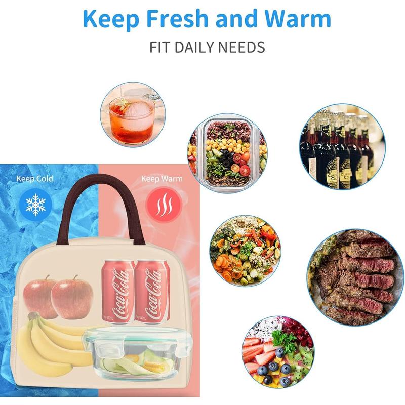 Lunch Bag Lunch Box for Women Men Reusable Insulated Lunch Tote Bag,Leakproof Thermal Cooler Sack Food Handbags Case High Capacity forTravel