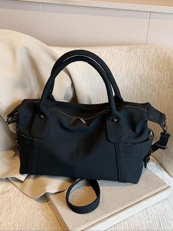 Women's Elegant Solid Color Tote Bag, Fashionable Large Capacity Shoulder Bag for Work & Daily Used, Casual Trendy Versatile High-quality Daily Commuting Bag