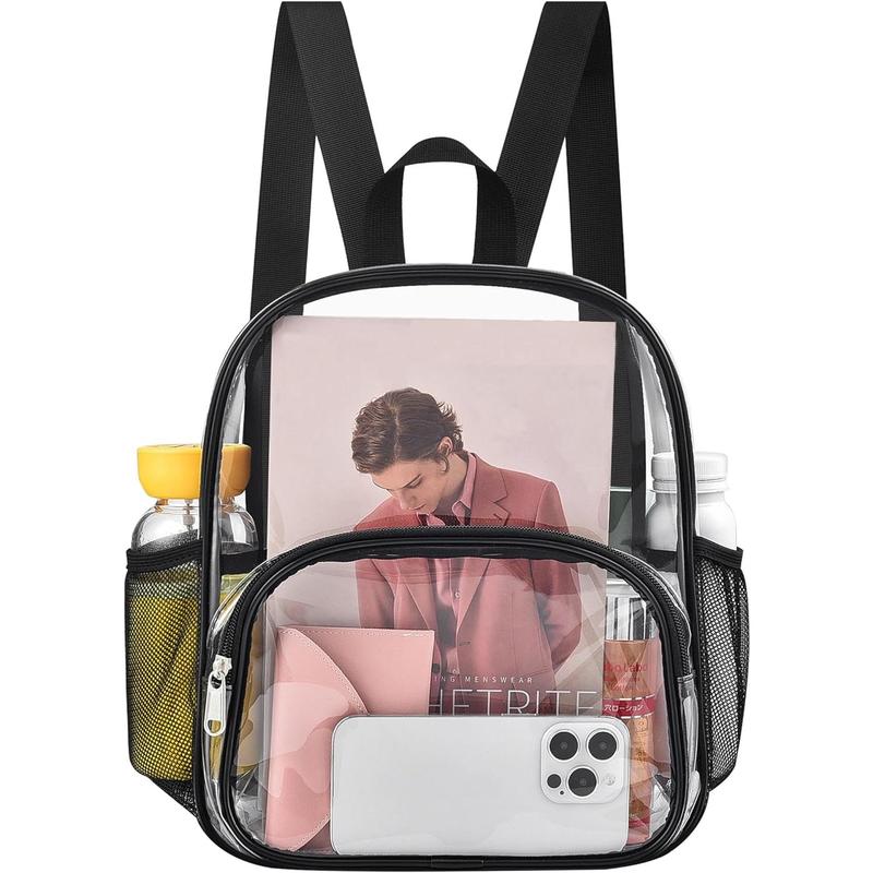 Clear Backpack for Stadium Events Clear Backpack 12x12x6 with Front Pocket for Concert Sport Events Work Travel