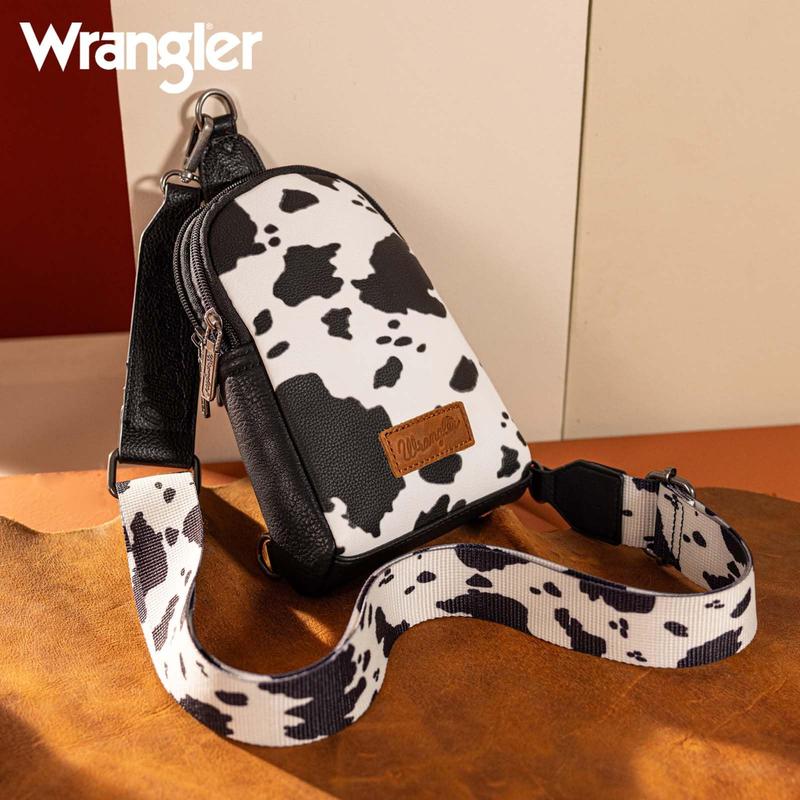 Wrangler CowPrint Sling Bag for Women Fanny Packs Fall Fashion Crossbody Bag