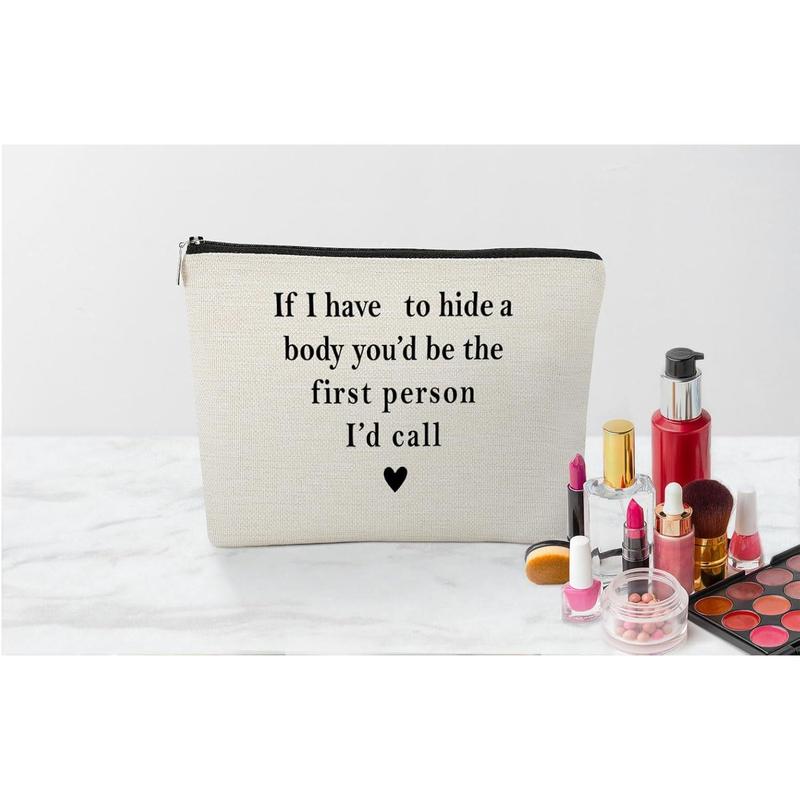 Friendship Gifts Small Makeup Bag,Funny Inspirational  Bag,Birthday Gifts for Friend Bestie,Long Distance Friend Gifts