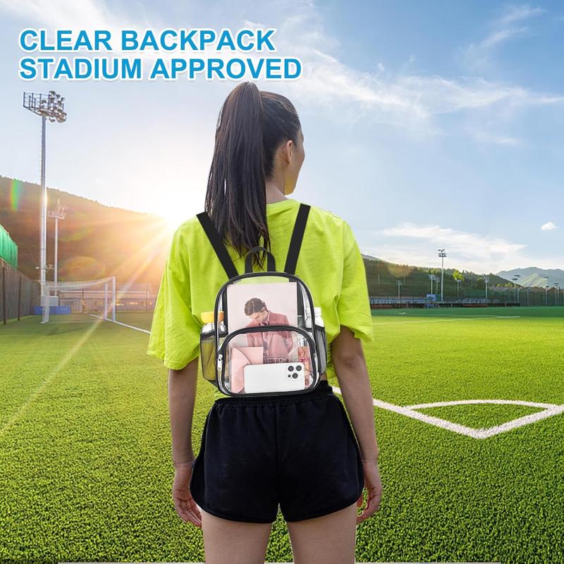 Clear Backpack for Stadium Events Clear Backpack 12x12x6 with Front Pocket for Concert Sport Events Work Travel