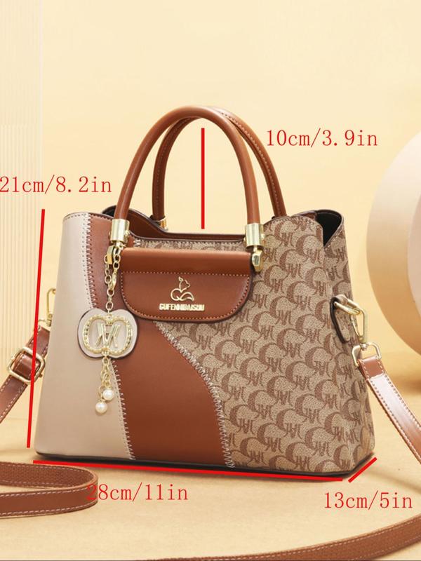 Women's Fashionable All Over Print Handbag & Clutch Bag & Wallet, Casual Versatile Bag Set for Daily Used, Trendy High-quality Daily Commuting Bag