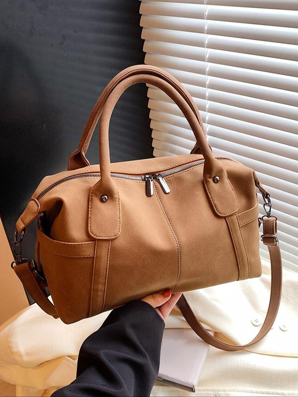 Women's Elegant Solid Color Tote Bag, Fashionable Large Capacity Shoulder Bag for Work & Daily Used, Casual Trendy Versatile High-quality Daily Commuting Bag