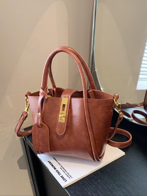 Women's Elegant Solid Color Shoulder Bag, Fashionable Pu Leather Handbag for Daily Used, Casual Trendy Versatile High-quality Daily Commuting Bag