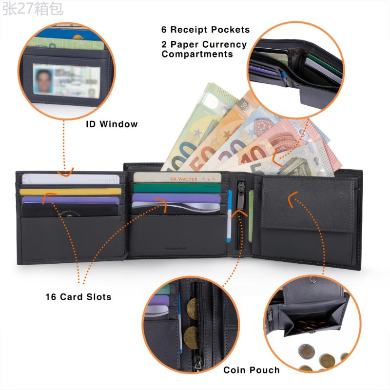 Genuine Leather Men's Wallet With Coin Pocket And RFID Blocking, Valentine's Day Gift For Men