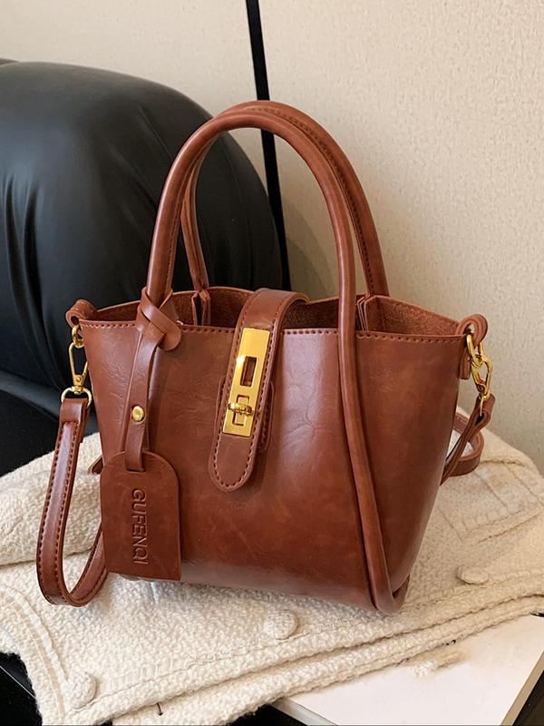 Women's Elegant Solid Color Shoulder Bag, Fashionable Pu Leather Handbag for Daily Used, Casual Trendy Versatile High-quality Daily Commuting Bag