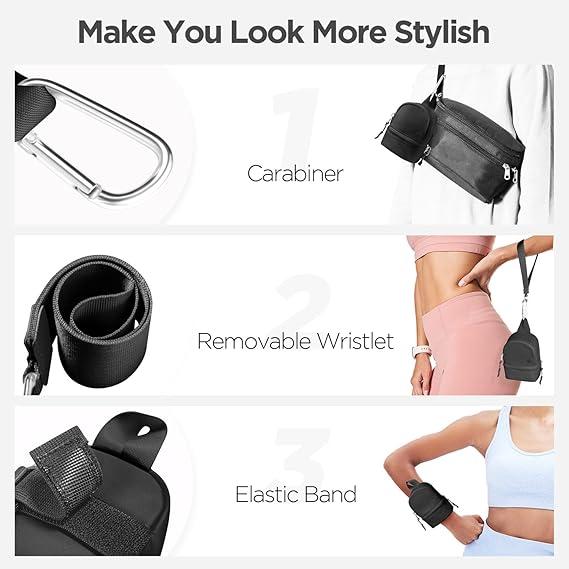 Babysun Mini Backpack Keychain Wristlet Pouch Small Change Coin Purse Cute Zipper Wallet With 3 RFID Card Slots For Women Men Airpods Cosmetics