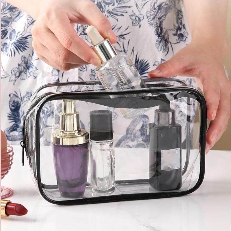 Clear Makeup Bag, 3pcs set Multi-size Waterproof Travel Toiletry Bag, Zipper Cosmetic Bag, Makeup Accessories Organizer For Women Men, Vacation, Bathroom And Organizing, Gifts for Spring