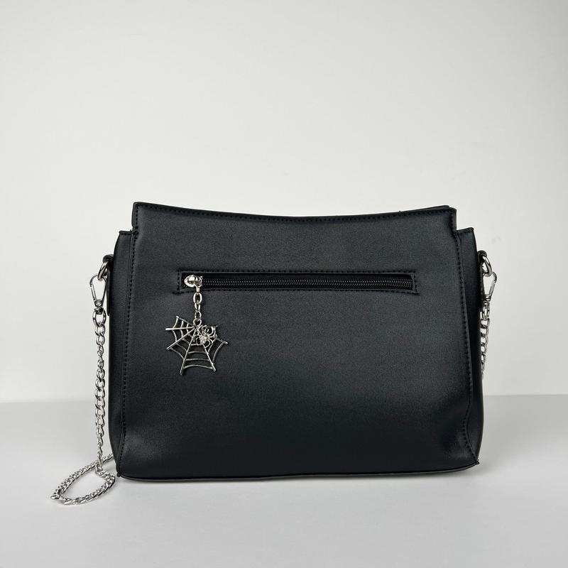Quilted Spiderweb Crossbody Bag