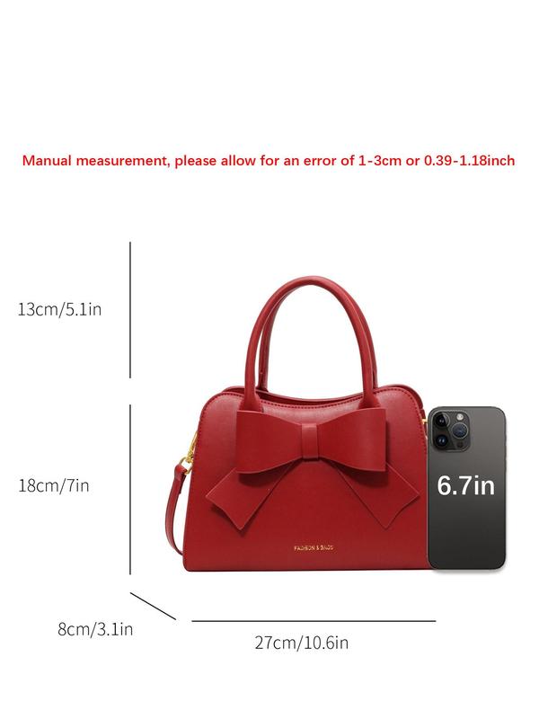 Women's Bow Decorated Crossbody Bag, Fashionable Large Capacity Shoulder Bag with Adjustable Strap, Casual Trendy Versatile High-quality Daily Commuting Bag