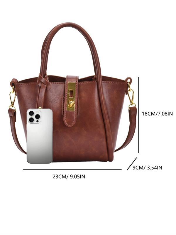 Women's Elegant Solid Color Shoulder Bag, Fashionable Pu Leather Handbag for Daily Used, Casual Trendy Versatile High-quality Daily Commuting Bag