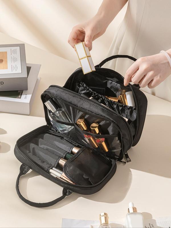 Large Capacity Makeup Bag, Double Layer Makeup Organizer, Waterproof Cosmetic Storage Bag, Toiletry Bag, Zipper Makeup Organizer Pouch, Versatile Storage Bag for Travel