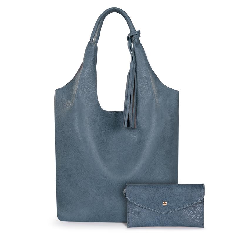 [Montana West] 2 PCS SET Ultra Soft Hobo Bag and Matching Wallet, Vegan Leather - Fashion Handbag for Fall