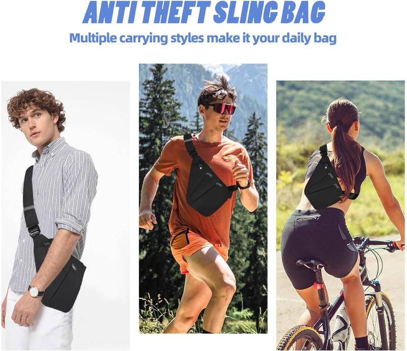 Anti Theft Crossbody Bag,Anti Theft Travel Bag for Women Men,Sling Crossbody Bag for Travel, Sport, Work