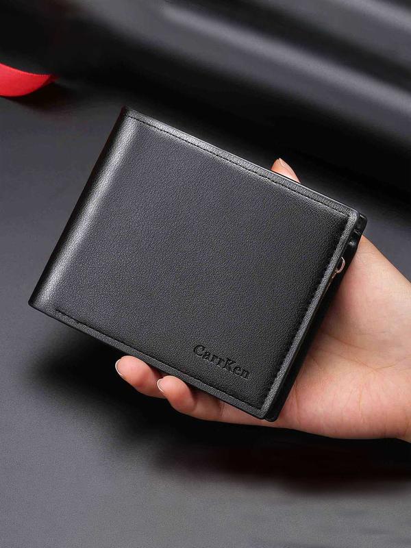 Men's Business Fashion PU Leather Bifold Wallet, Casual Trendy Zipper Short Wallet, Multi Card Slot Card Holder for Daily Use As Gift for Men