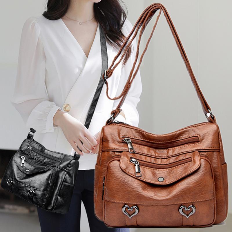 Shoulder Bag for Women, Soft PU Leather Purses with Multi Pockets Crossbody Bag Pocketbooks for Daily Use Travel