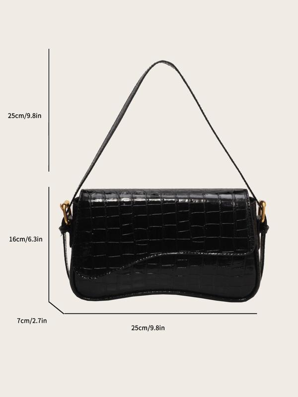 Women's Fashionable Crocodile Embossed Shoulder Bag, Casual Versatile Shoulder Bag for Work & Daily Used, Trendy All-match Commuter Bag