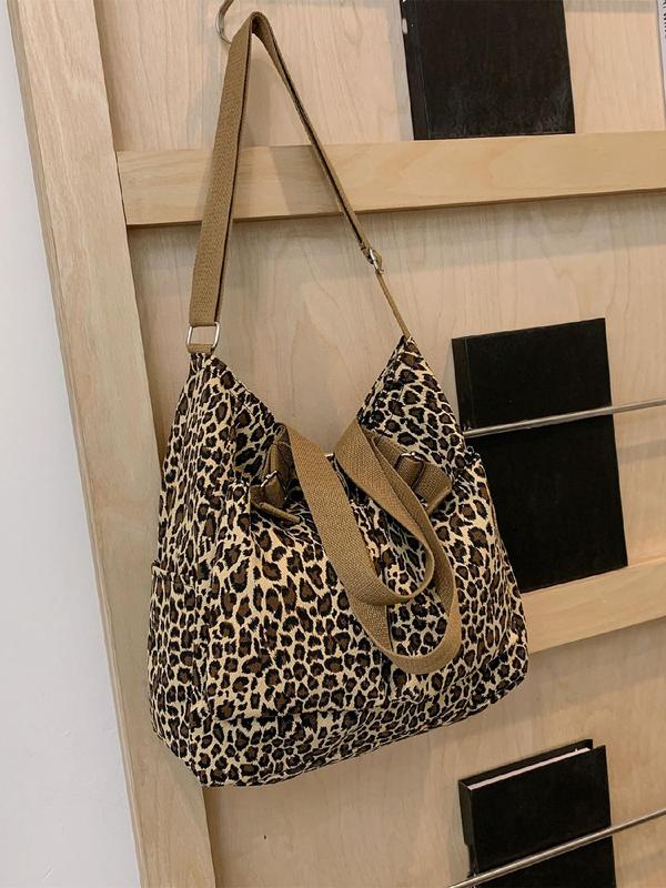 Fashion Leopard Pattern Tote Bag, Casual Versatile Shoulder Bag for Women, Trendy All-match Bag for Daily Use