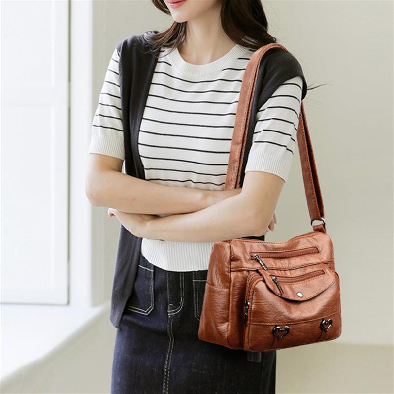 Shoulder Bag for Women, Soft PU Leather Purses with Multi Pockets Crossbody Bag Pocketbooks for Daily Use Travel