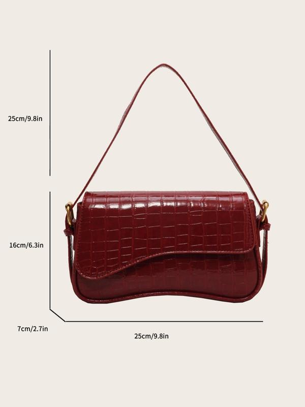 Women's Fashionable Crocodile Embossed Shoulder Bag, Casual Versatile Shoulder Bag for Work & Daily Used, Trendy All-match Commuter Bag