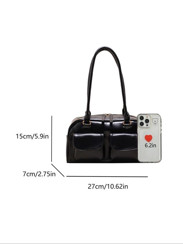 Women's Elegant Retro Shoulder Bag, Fashionable Solid Color Underarm Bag for Daily Used, Casual Trendy Versatile High-quality Daily Commuting Bag