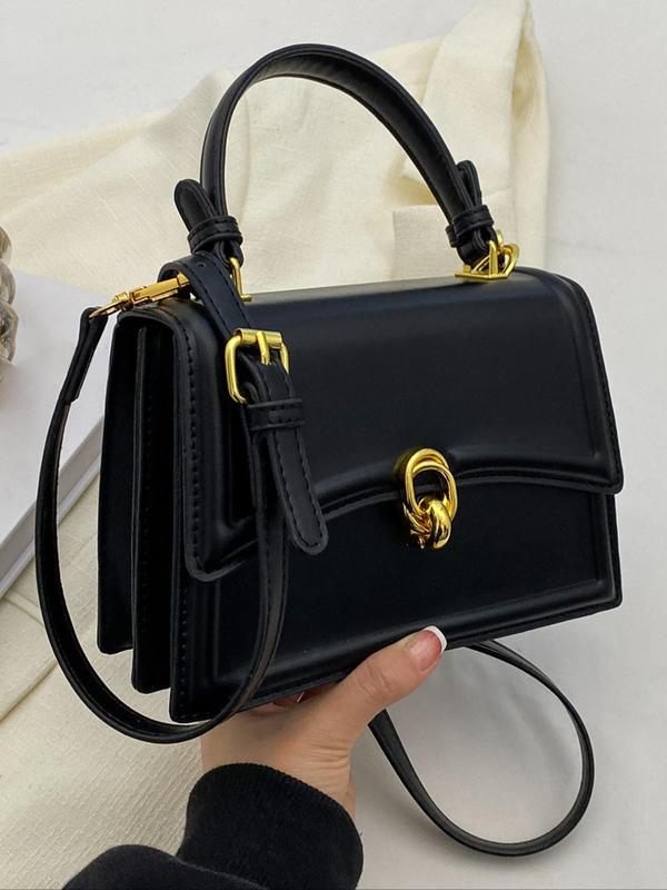 Women's Elegant Solid Color Handbag, Fashionable PU Leather Crossbody Bag for Daily Used, Casual Trendy Versatile High-quality Daily Commuting Bag