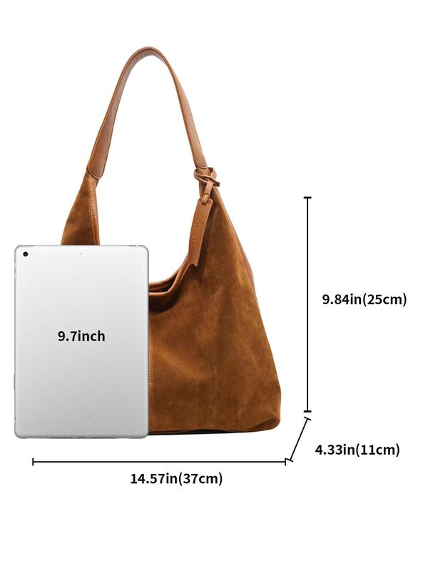 Women's Solid Color Tote Bag, Fashionable Large Capacity Shoulder Bag for Daily Used, Casual Trendy Versatile High-quality Daily Commuting Bag