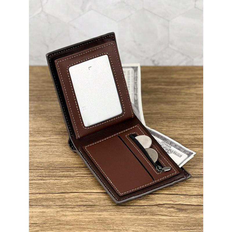 Men Letter Graphic Color Block Small PU Wallet Gift Father Dad Gifts Lightweight Mini Thin Portable Credit Card ID Card Money Bi-Fold Minimalist Fashion Modern Business Anniversary On Valentine Day For Birthday Gift Gift Lover Men Male Gift Gift Bag Pres