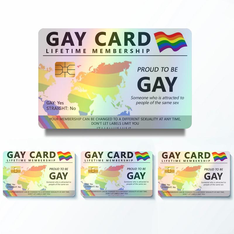 Gay Card Lifetime Membership Credit Card Skin – Holographic Laser-Proud and Durable LGBTQ+ Card Cover