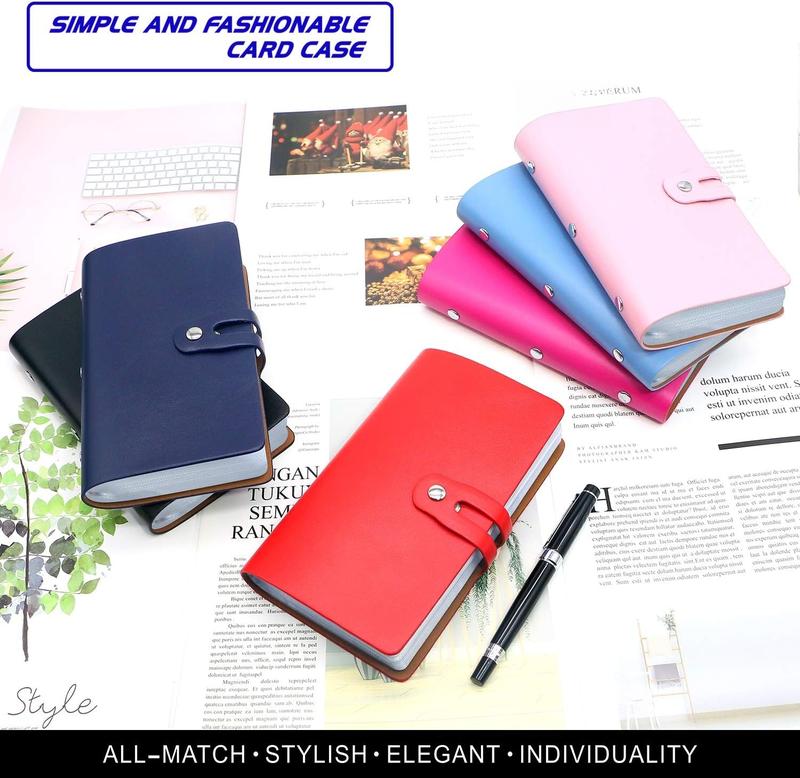 RFID Credit Card Holder Business Card Organizer Business Card Holder, with 96 Card Slots Credit Card Protector for Managing Your Different Cards to  Loss or  (Rose red)