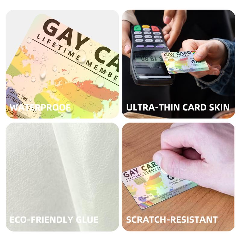 Gay Card Lifetime Membership Credit Card Skin – Holographic Laser-Proud and Durable LGBTQ+ Card Cover