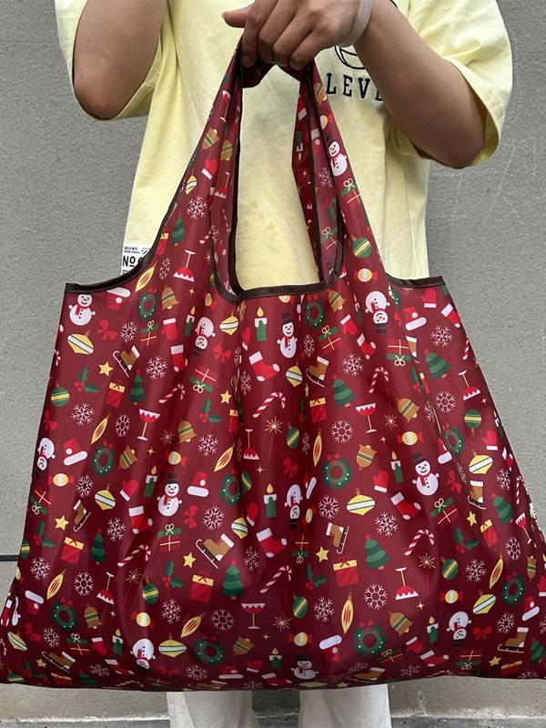 Women's Christmas Tree Pattern Tote Bag, Large Capacity Shoulder Bag for Daily Used, Casual Trendy Versatile High-quality Daily Commuting Bag, Girl Fashionable Shopping Bag