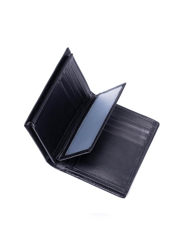 Men's Simple Plain Cowhide Leather Wallet, Business Casual Card Slots Holder, Multi-function 20 Card Slots RFID Blocking Brushed Cowhide Card Bag, Fall Outfits, Earthtone Fall Freshness