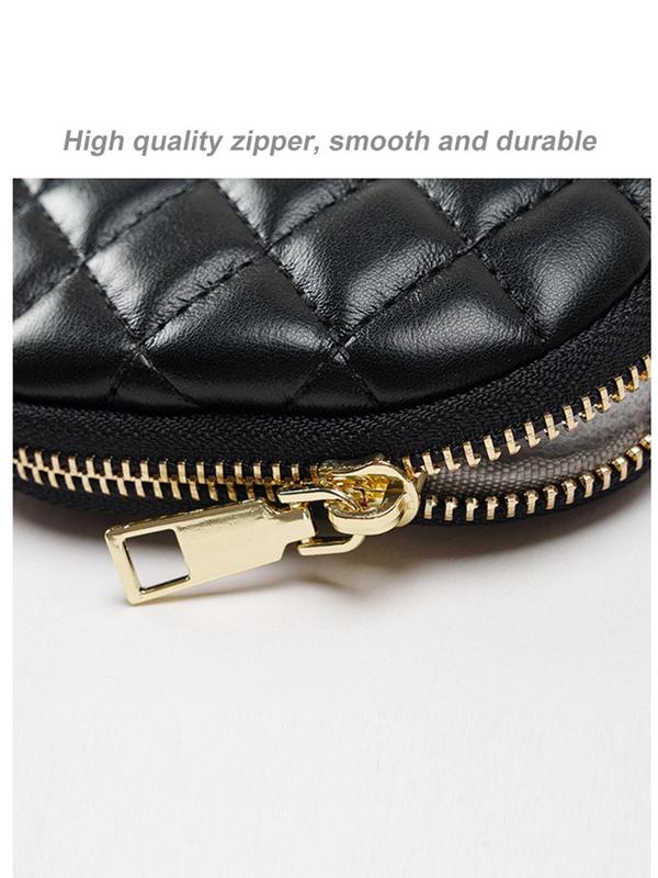 Women's Cute Quilted Design Zipper Wallet, Fashionable Solid Coin Purse, Casual Trendy Versatile High-quality Daily Wallet Fall Outfits Fall Freshness