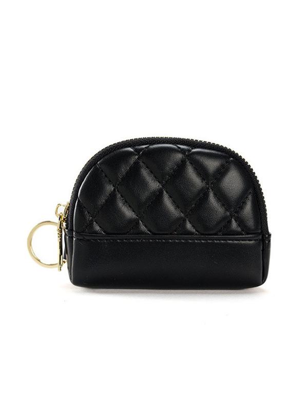 Women's Cute Quilted Design Zipper Wallet, Fashionable Solid Coin Purse, Casual Trendy Versatile High-quality Daily Wallet Fall Outfits Fall Freshness