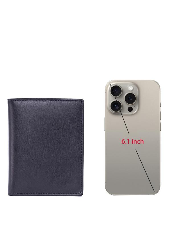 Men's Simple Plain Cowhide Leather Wallet, Business Casual Card Slots Holder, Multi-function 20 Card Slots RFID Blocking Brushed Cowhide Card Bag, Fall Outfits, Earthtone Fall Freshness