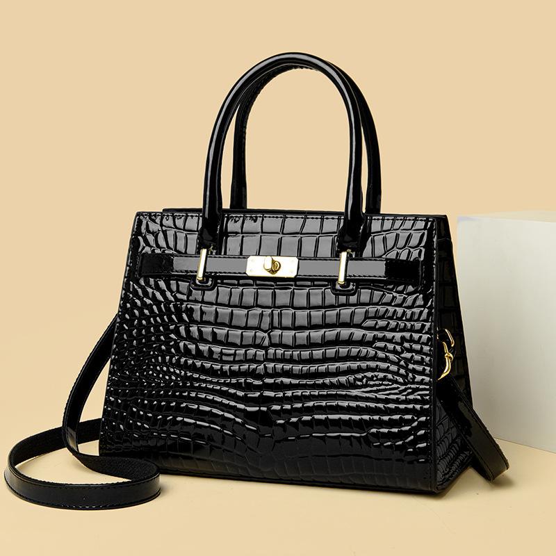 [OEM] European and American Fashion Embossing Crocodile Pattern Women's Large Capacity Commuter Crossbody Handbag