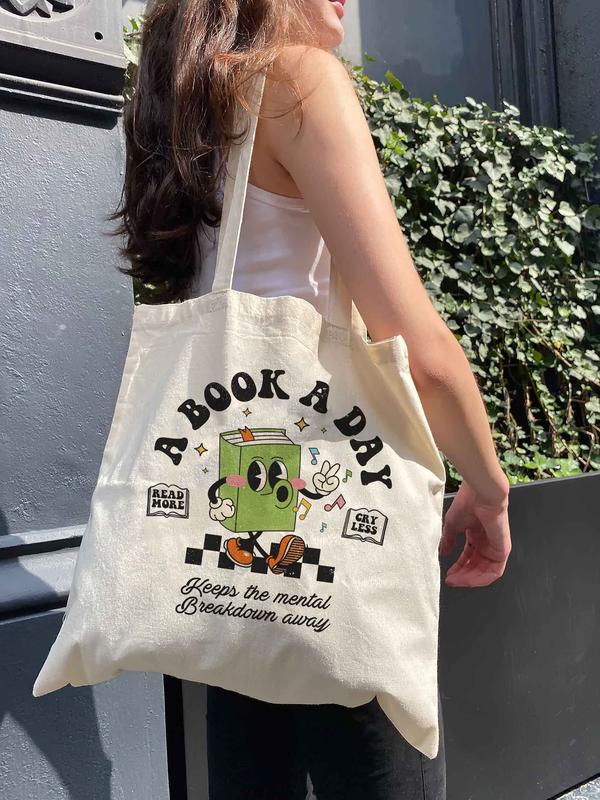 Bookish Mental Health Tote Bag, Book A Day Bag, Read More Book Lover Bookworm BookTok Romance Reader Book Addict Romantasy Bibliophile, Gift For Her, amelia the tote bag blue trend