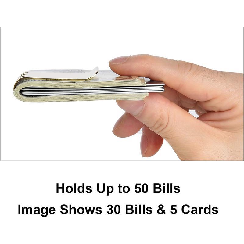 Money Clip Spring Steel Cash Clips Large Capacity Minimalist Front Pocket Wallet