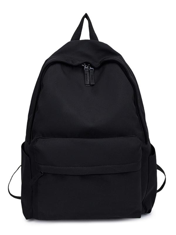 Fashionable Solid Color Backpack, Waterproof Large Capacity Travel Backpack, Casual Versatile Backpack for Women & Men for School & Work