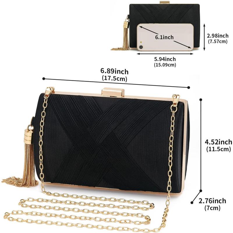 Women Clutch Bag Evening bag Fringed Evening Handbag,Lady Party Wedding Clutch Purse Chain Shoulder Cross Body Bag